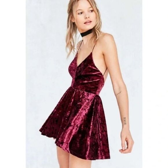 UO Silence + Noice Whimsygoth Purple Velvet Romper, L - Picture 1 of 7